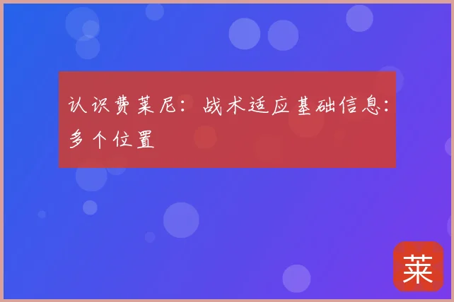 认识费莱尼：战术适应基础信息：多个位置